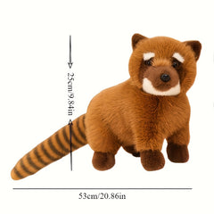 Realistic Soft Plush 20in Animal Toy with Large Eyes - Brownish Red