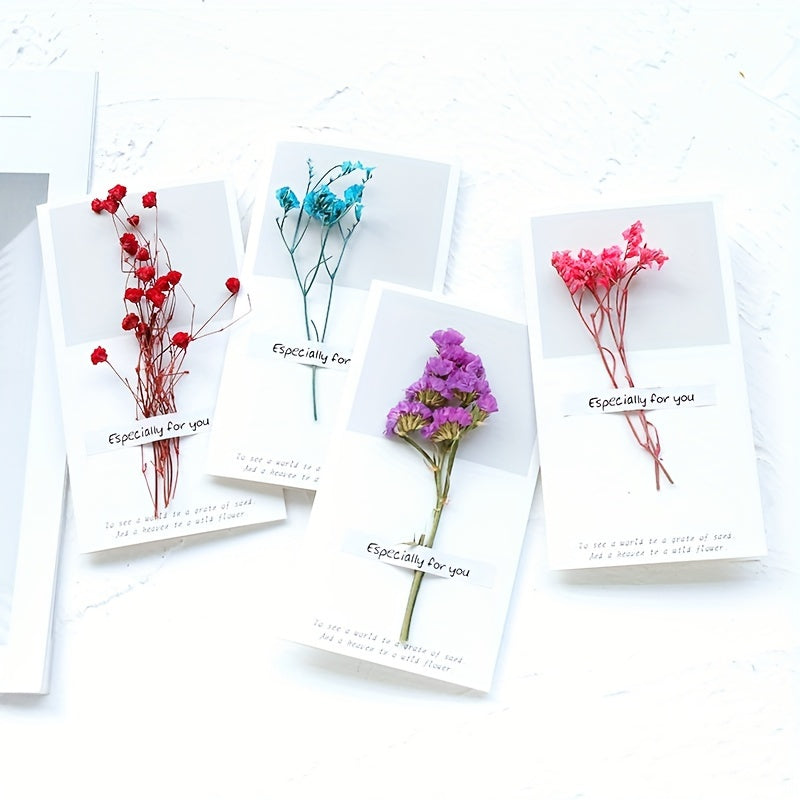 Dried Flower Blessing Card for Women, After Sales Cartoon Design