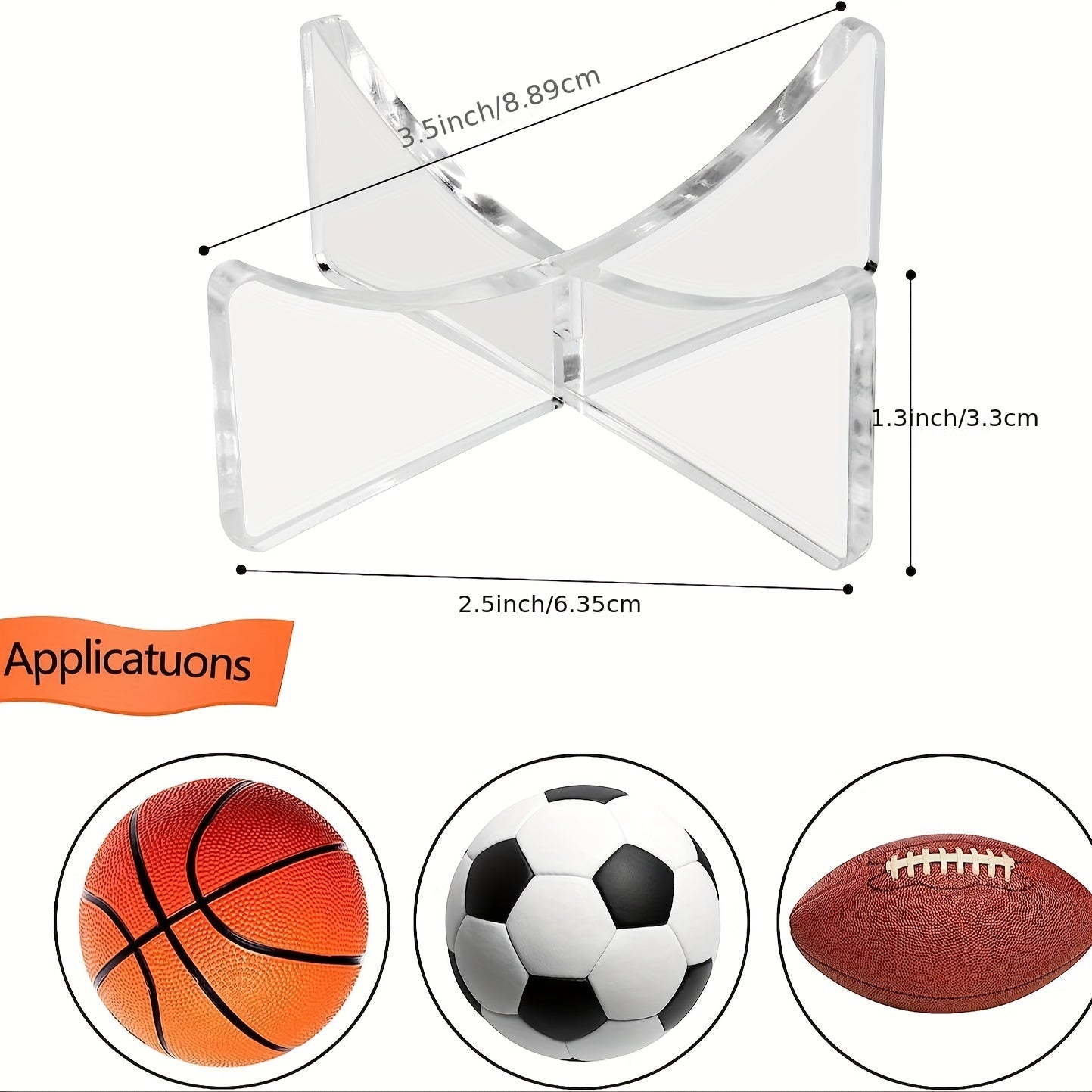 Acrylic Basketball Stand Football Display Holder Volleyball Rugby Soccer Storage