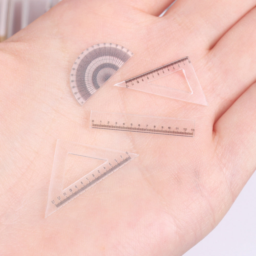 4pcs Dollhouses Plastic Ruler Set Realistic Stationery Learning Supplies