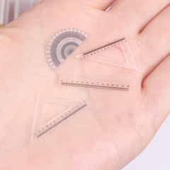 4pcs Dollhouses Plastic Ruler Set Realistic Stationery Learning Supplies