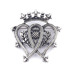 Vintage Crown Heart Brooch Film TV Backpack Jacket Hat Scarf Accessory