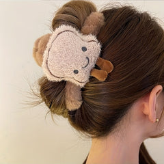 Egg Plush Doll Hair Claw Ponytail Holder