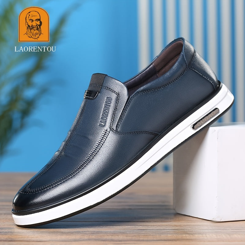 LAORENTOU Men's Leather Slip On Casual Dress Shoes