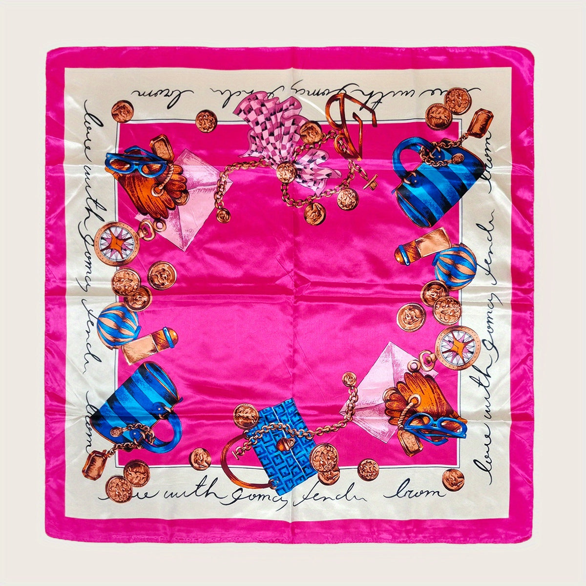 Chic Square Scarf for Women Satin Shawl