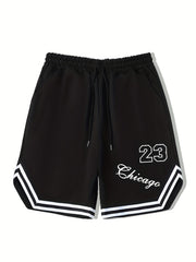 Men's Chicago Graphic Drawstring Stretchy Short Pants