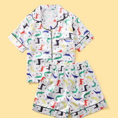 2pcs Boys Casual Short Sleeved & Shorts Loungewear Set