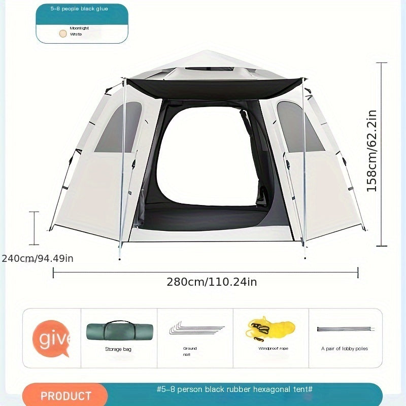6 Person Camping Tent Rain Shelter with Carrying Bag Lightweight Waterproof