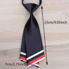 1pc Solid Necktie Classic Pre tied Neck Tie College Style Adjustable
