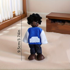 African Wooden Dolls Handcrafted Figurines Colorful Traditional Attire