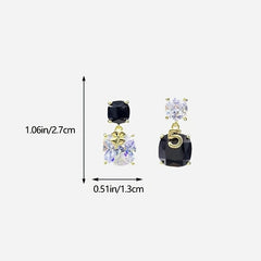 Zircon Asymmetric Earrings, Personalised Design