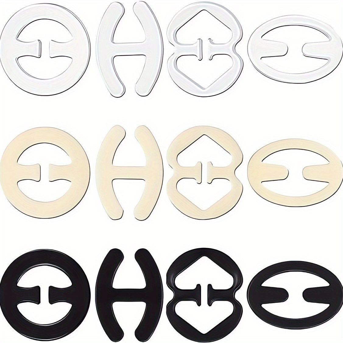 12pcs Invisible Bra Strap Clips Non-slip Buckles for Braless Look