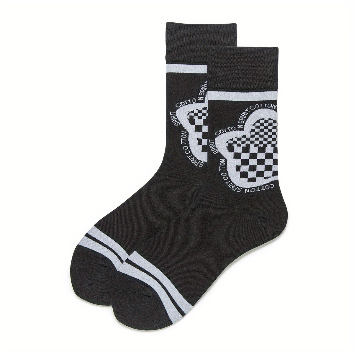 4 Pairs Plaid Crew Socks Women's Stockings Mid Tube Comfy Breathable