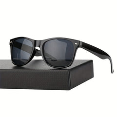 Square Frame Sunglasses Rivet Decor Glasses UV400