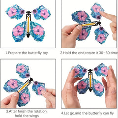 10pcs Magic Surprise Butterflies Leather Band Power Flying Toy Bookmark Gift