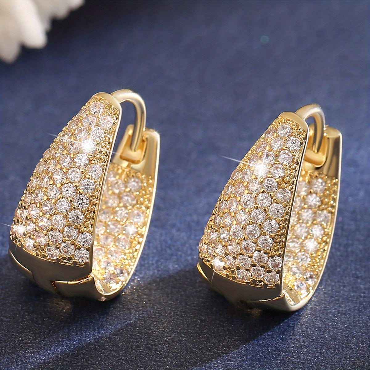 Sparkling CZ Huggie Earrings Girls Party Decor