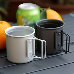 300ml Portable Folding Aluminum Water Cup for Camping Picnic Hiking