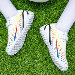 Boy's Turf Football Boots With Hook And Loop Fastener