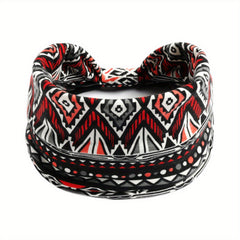 Boho Paisley Print Headband Retro Wide Sports Sweatband