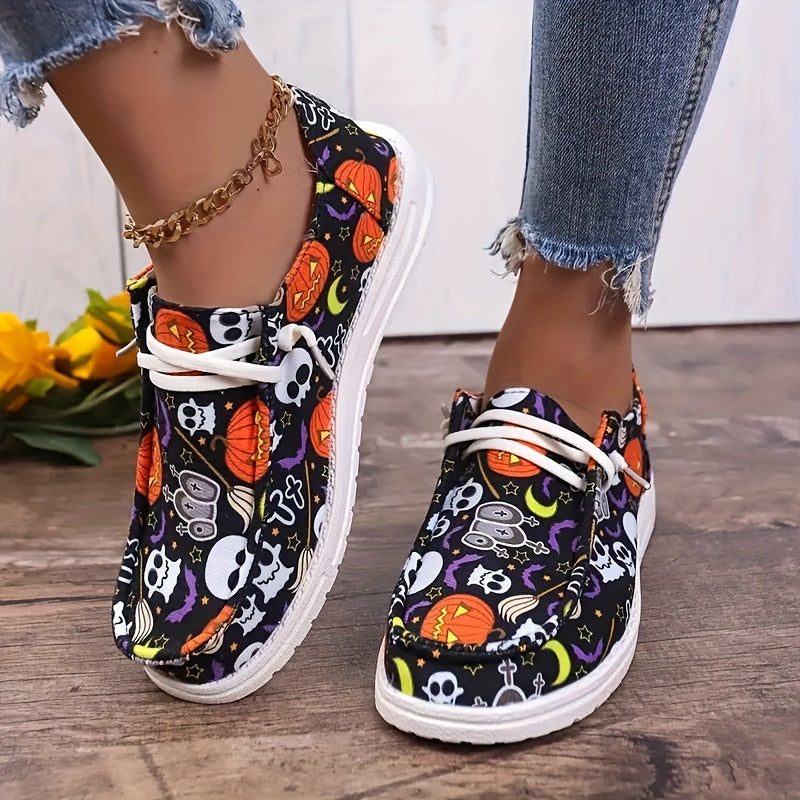 Snowman Pattern Slip On Sneakers Comfortable Wear-Resistance Boat Shoes