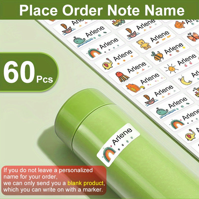 Personalized Waterproof Name Sticker School Label Preschool Tag