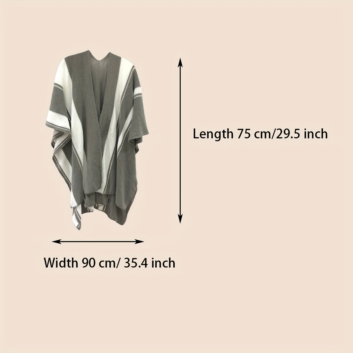 Double Colors Knitted Shawl Warm Windproof Cardigan Casual Outdoor Shawl
