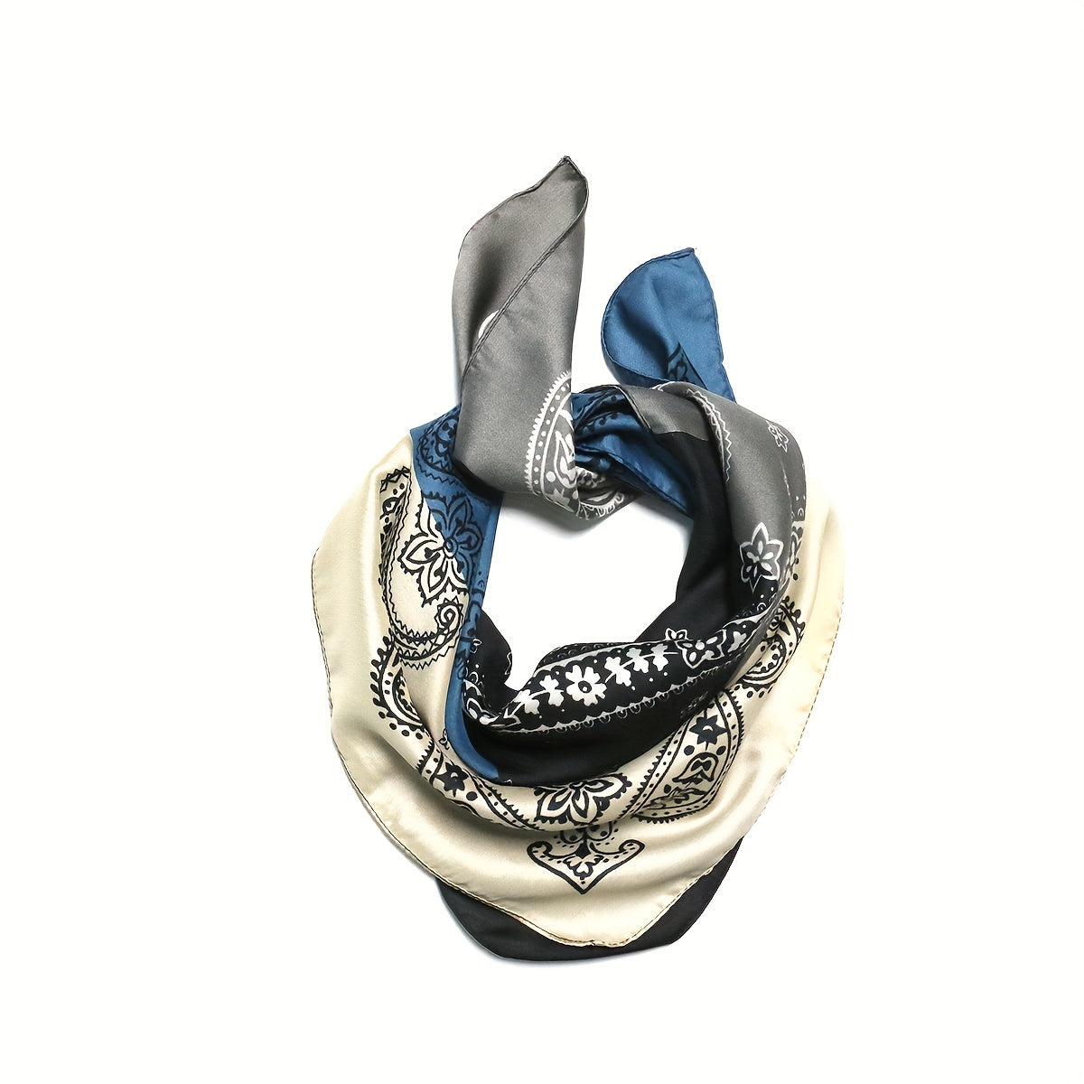 Paisley Print Bandana Square Scarf Neck Hair Accessory