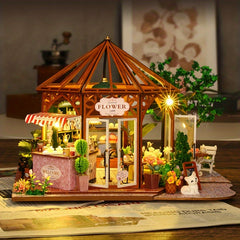 Handcrafted Wooden Coffee Shop Model Dollhouse with Furniture & Decor
