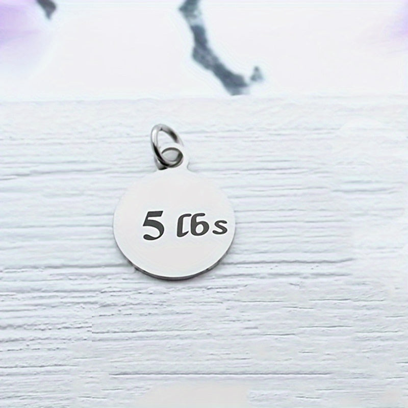 Weight Loss Engraved Stainless Steel Charm Fitness Charms