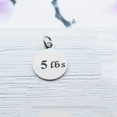 Weight Loss Engraved Stainless Steel Charm Fitness Charms