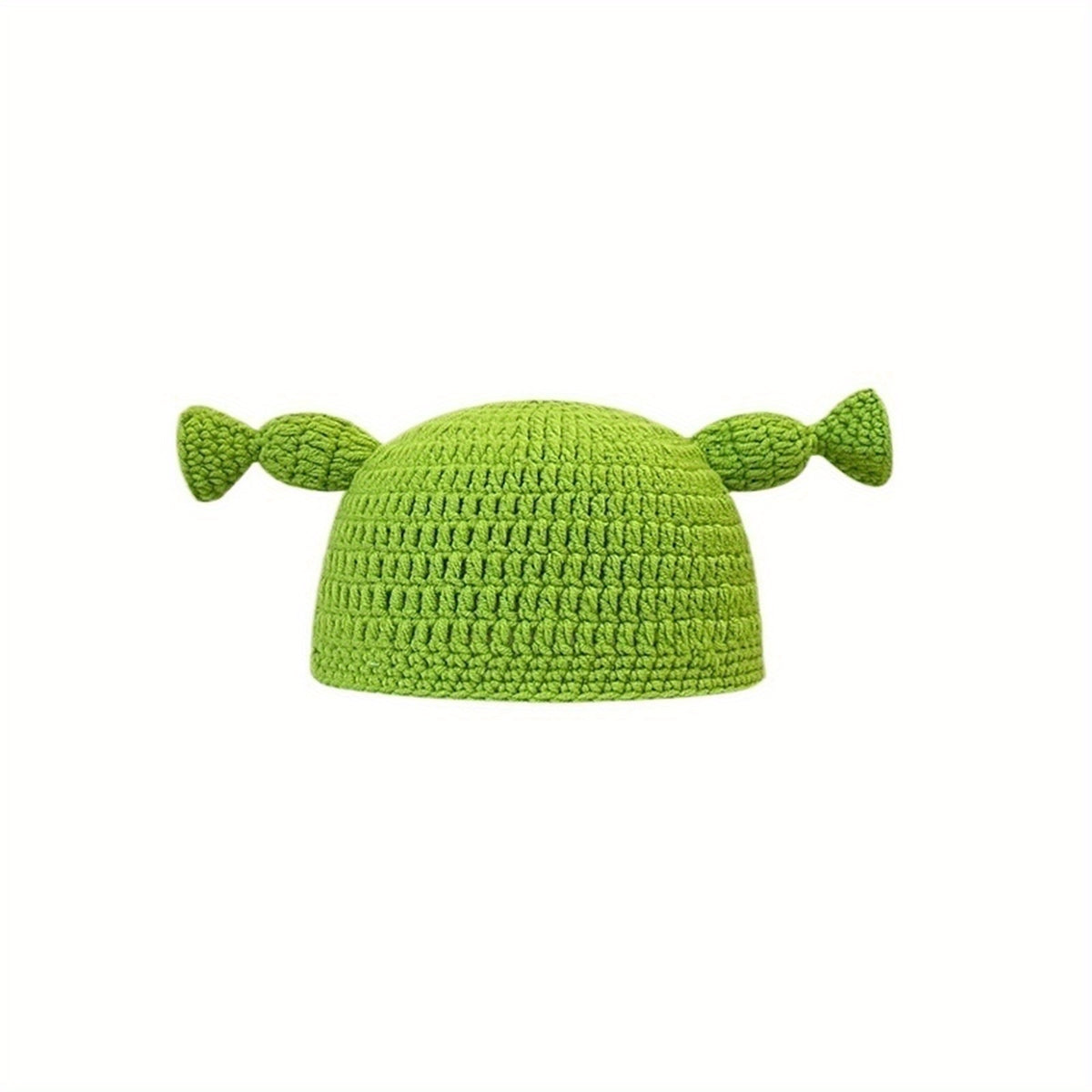 Green Devil Knit Hat Cartoon Beanie Long Braid Knitted Hoodie Birthday Gift
