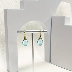 Men's Drop Shape Inlaid Opal Earrings - Four Colors Gemstone Earrings