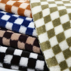 Rabbit Fur Checkerboard Plush Soft Comfortable Hat Shoes Pillow Bag Toy
