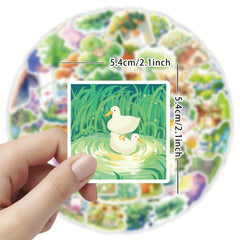 60pcs Scene Scenery Stickers For Phones Guitars Skateboard Decor
