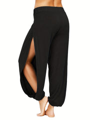  Sports Pants Solid Elastic Waist Beach Wear