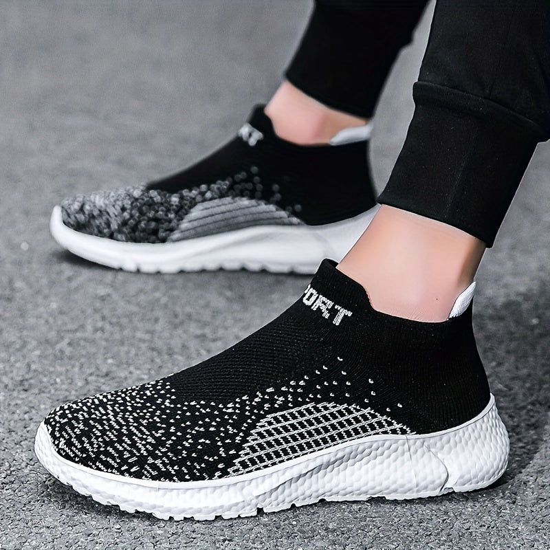 Men's Knitted Slip On Casual Shoes Breathable Lightweight Sock Shoes
