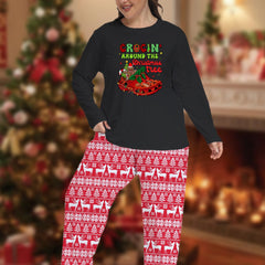  Christmas Gingerbread Man Pajamas Set Long Sleeve Tee & Striped Pants
