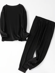 Sporty Lounge Set - Rugby & Heart Print Top & Joggers Pajamas