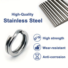 Stainless Steel Split Rings for Fishing 15LB-320LB