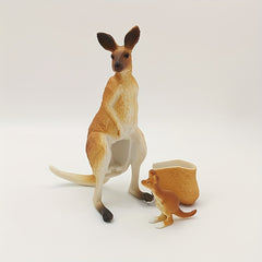 Kangaroo Toy Set Realistic PVC Animal Figures Male & Female with Youngsters