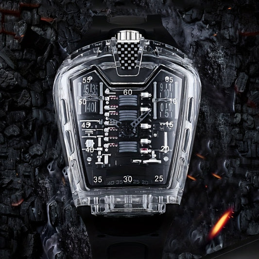 Engine Shape Men's Watch 16 Cylinder Transparent Wristwatch Men's Accessories