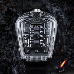 Engine Shape Men's Watch 16 Cylinder Transparent Wristwatch Men's Accessories