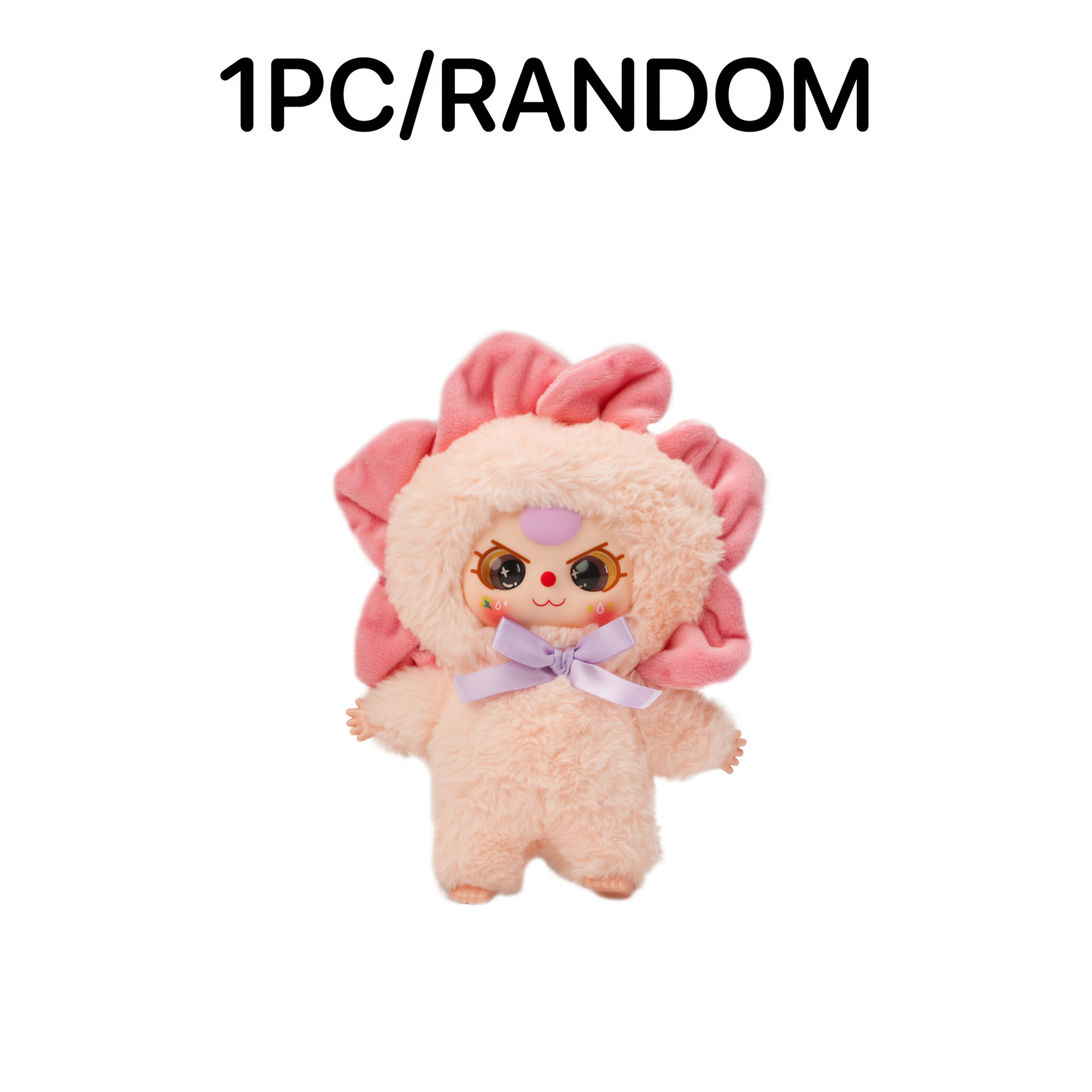 Creative Longear Rabbit Plush Toy with Expressive Eyes & Floral Accents