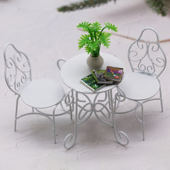 Mini Iron Outdoor Tea Table Chair Set - Birthday Gift