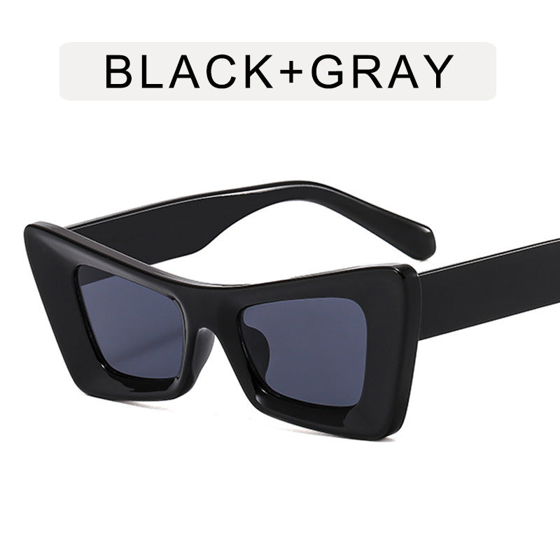 Cat Eye Wide Temple Sunglasses Triangle Glasses Concave Hip Hop Sunglasses