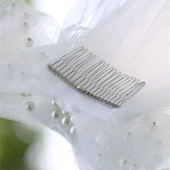 Women's Sheer Long Wedding Veil with Bow & Comb Full Train Bridal Veil