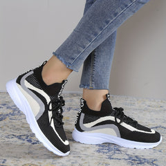 Women's Lace-up Letter Pattern Athletic Running Shoes
