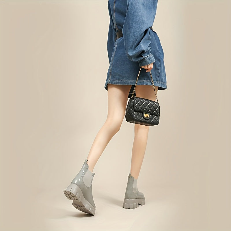Solid Slip On PVC Rain Boots Water Shoes