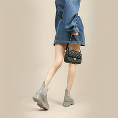 Solid Slip On PVC Rain Boots Water Shoes
