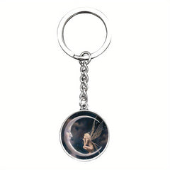 Moon Fairy Keychain Fantasy Key Ring Purse Bag Charm Earbud Case Accessory